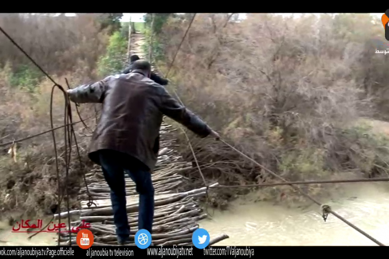 على عين المكان:شبيه بالقرون الوسطى.. «جسر الرعب».. صلة أهالي حنة …بالعالم الخارجي والدولة لا تتحمل كلفة بناء جسر