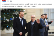 ماكرون أول الرؤساء الوافدين لحضور موكب جنازة الرئيس الراحل