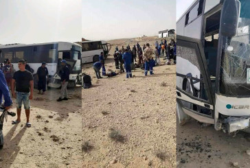 المتلوي: حادث انقلاب حافلة تقلّ 14 عاملا بشركة فسفاط قفصة