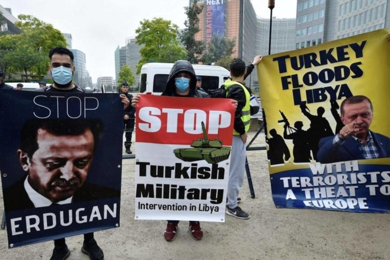 مظاهرة في بروكسل للتنديد بالتدخل التركي في ليبيا