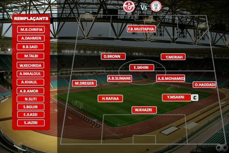 تشكيلة المنتخب التونسي في لقائه مع نيجيريا