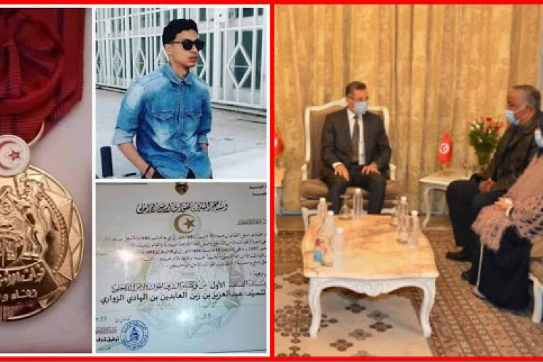 وزير الداخلية يكرم عائلة الشهيد البطل عبد العزيز الزواري