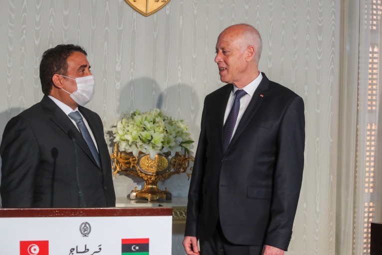 سعيّد والمنفّي يؤكدان تطابق وجهات النظر والتوافق بخصوص ما يهم البلدين والشعبين في تونس وليبيا وحول مجمل القضايا الإقليمية والدولية