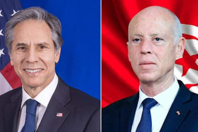 اتصال هاتفي بين قيس سعيّد ووزير الخارجية الأمريكي