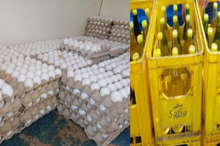 من 14 الى 16 جانفي 2022: حجز 65700 بيضة و1546 لتر من الزيت النباتي المدعم