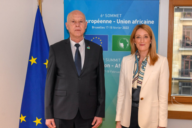 قيس سعيّد يؤكّد لرئيسة البرلمان الأوروبي تشبُثه بقيم الديمقراطية والحرية