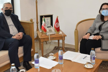 وزيرة التجارة فضيلة الرابحي تلتقي بمساعد وزير الخارجية الإيراني