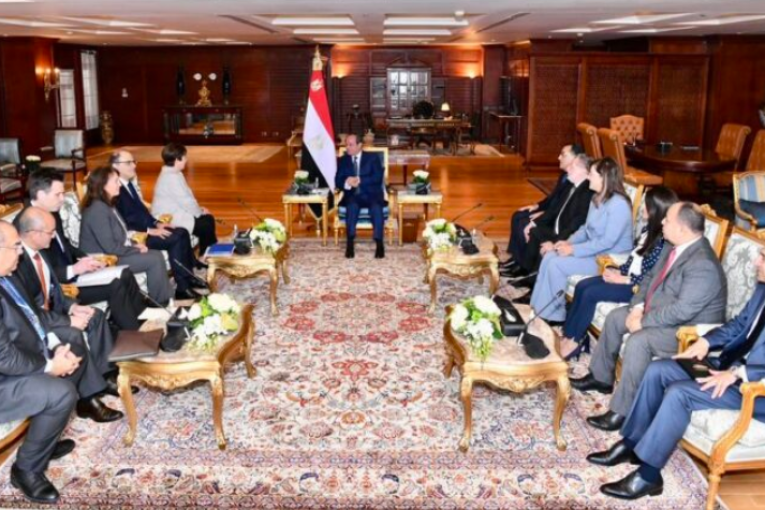 الرئيس المصري يبحث أوجه الشراكة مع مدير صندوق النقد الدولي
