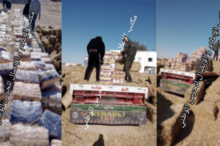 ضبط شاحنة محملة بالعجين الغذائي مخفيا تحت أكوام التبن