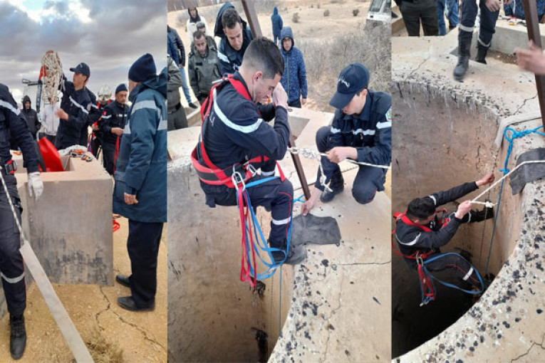 السند :  انتشال جثة شخص انتحر شنقا داخل بئر عمقه 130 متر