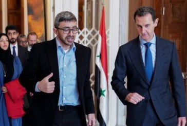 بشار الأسد يستقبل عبد الله بن زايد ويوجه الشكر لدولة الإمارات