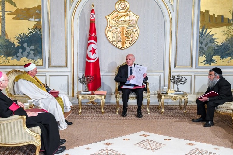 سعيد يستقبل مفتي الجمهورية وكبير أحبار اليهود وكبير أساقفة الكنيسة الكاثوليكية