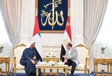 رئيسا مصر والإمارات يتفقان على مواصلة الجهود لتسوية أزمات المنطقة