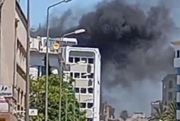 حريق بشارع الهادي شاكر وسط العاصمة